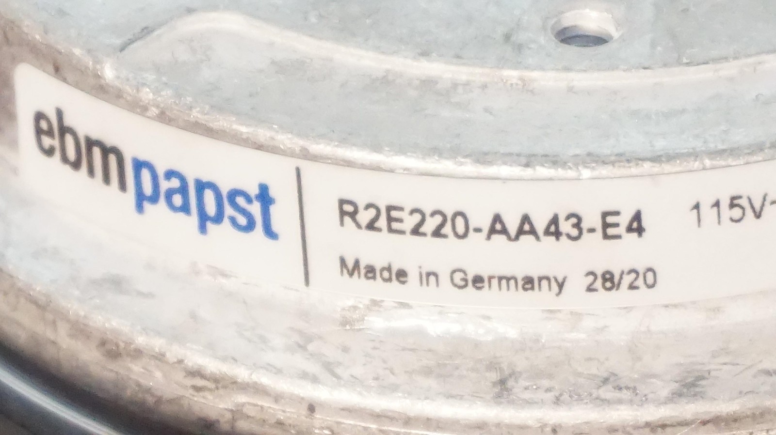 EBMPAPST R2E220-AA43-E4 115VAC MOTORIZED IMPELLER FAN||0.77A/87W||220X63MM||#1