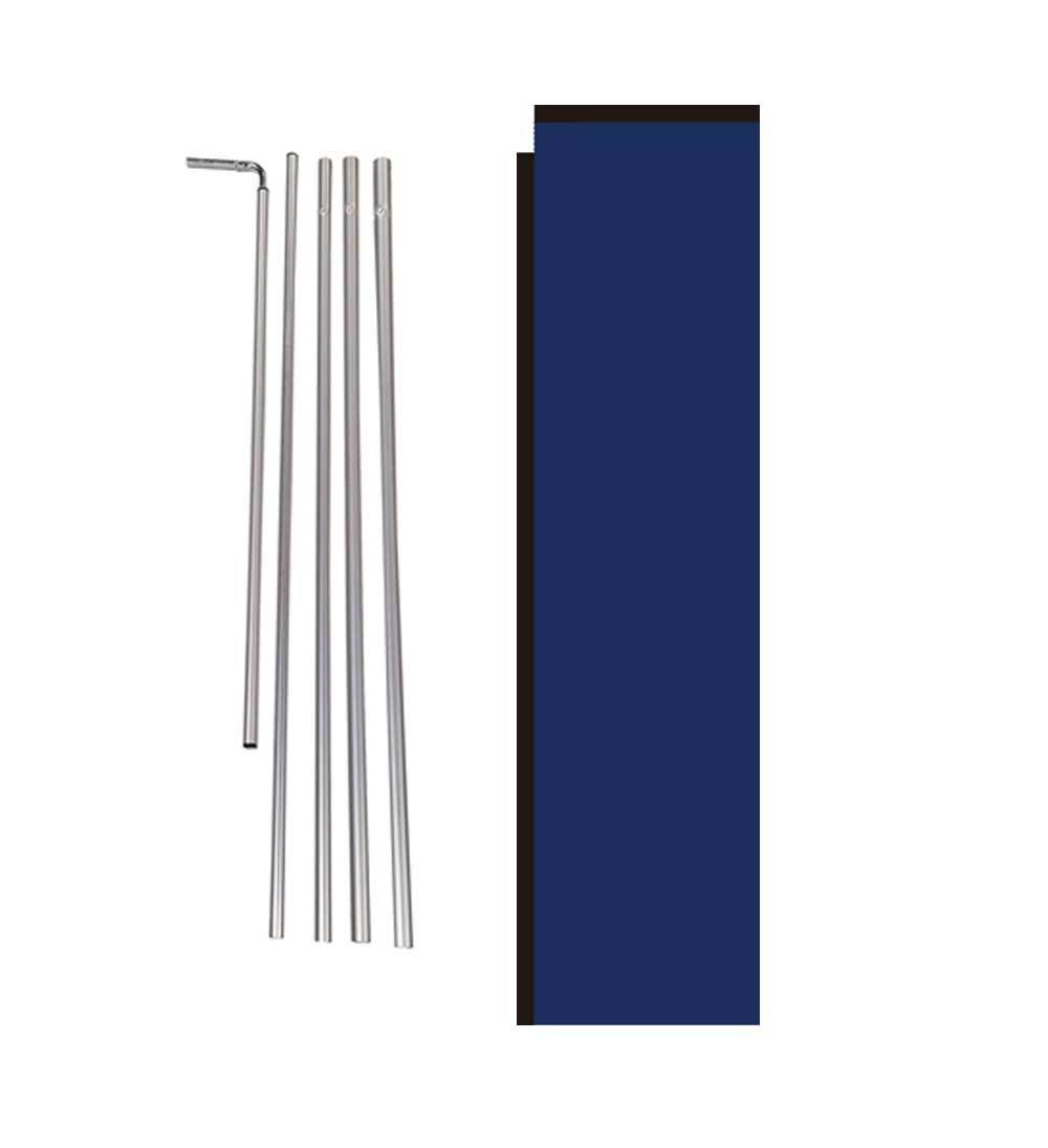 Solid Blue Colored 15′ Advertising Rectangle Feather Banner Flag w/ pole+spike