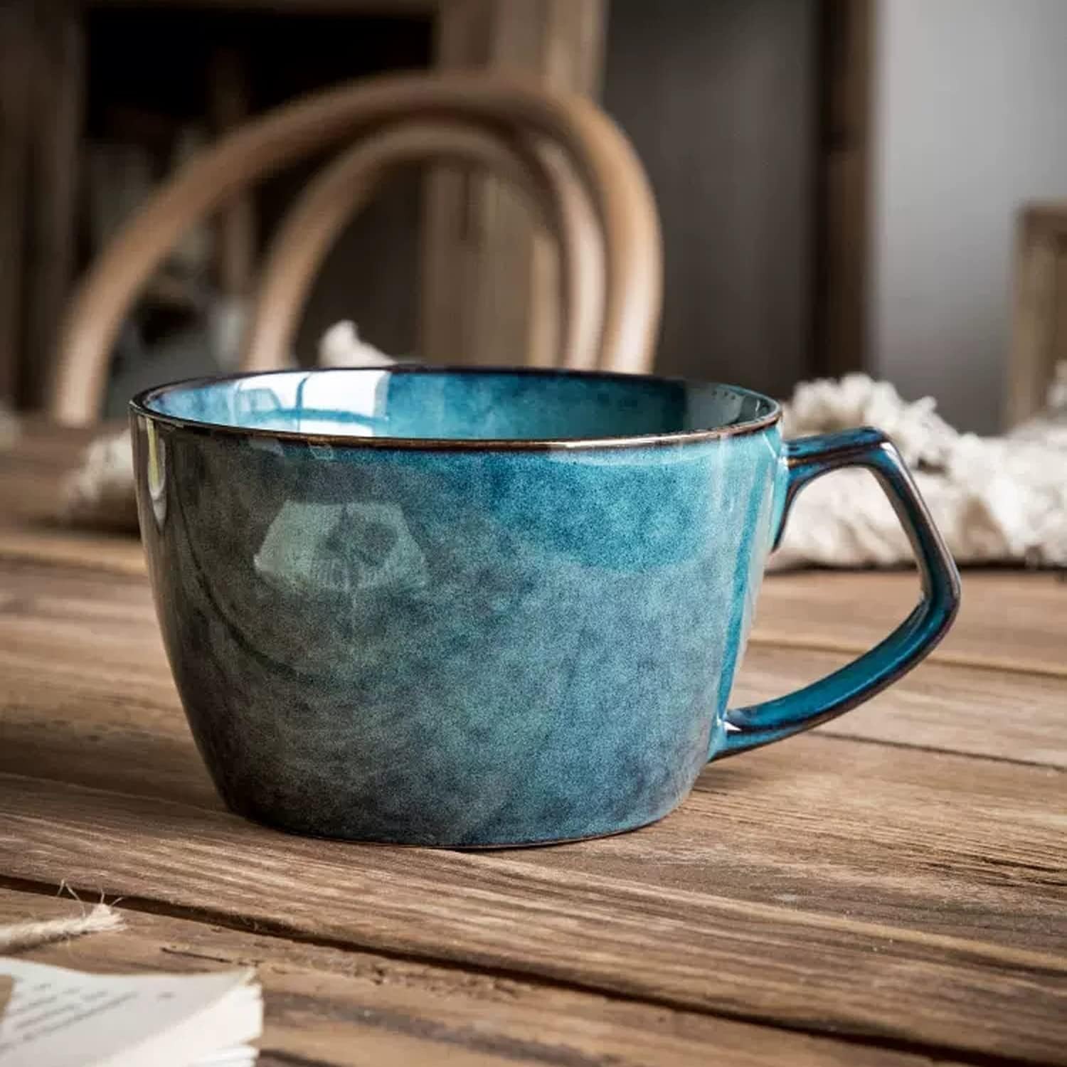 Large Soup Bowl with Handle, 700ml Coffee Mug, Cereal Breakfast Cup, Suitable