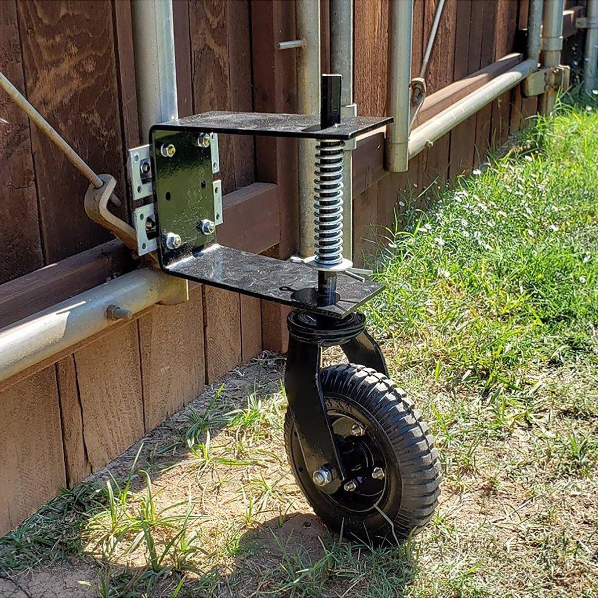 Stark USA Universal 8″ Flat-Free Tire Gate Wheel Suspension Spring-Loaded Wood C