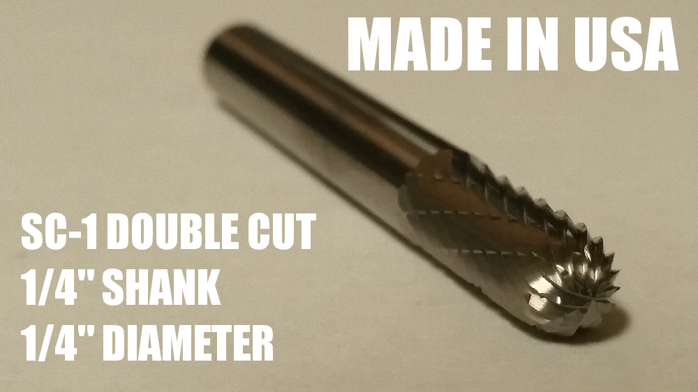 SC1D Cylindrical Cut Tungsten Carbide Burr Bur Cutting Tool Die Grinder Bit 1/4″