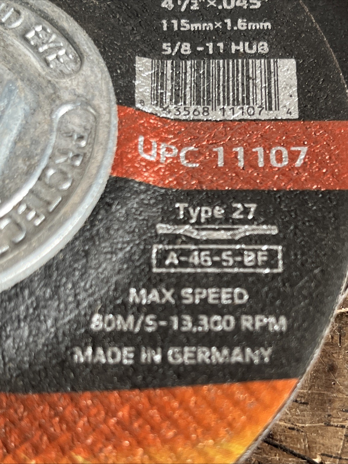 2 NOS Weldcote Abrasives Right Angle Grinder Wheels A-46-S-BF Type 27