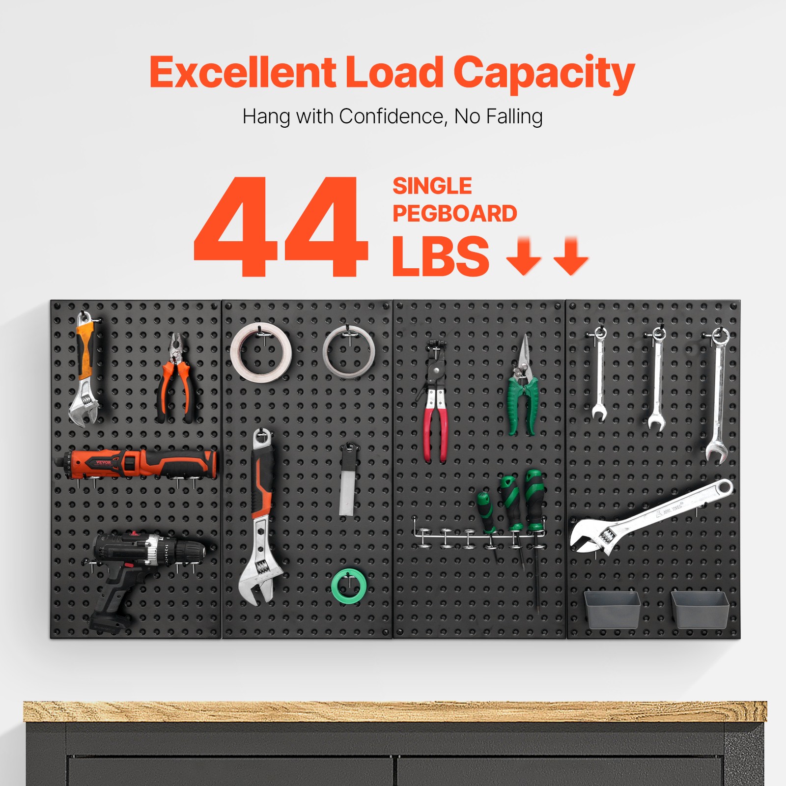 VEVOR Metal Pegboard Panels 2/3/4 Pcs 24×12/32×16″ Wall Organizer Tool Storage