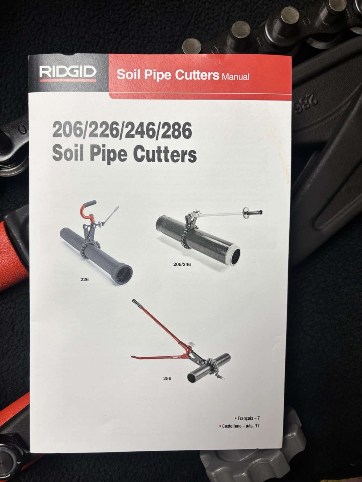 RIDGID 59698 Soil Pipe Cutters Model 286 1 1/2”-6” Brand New In Box Never Used