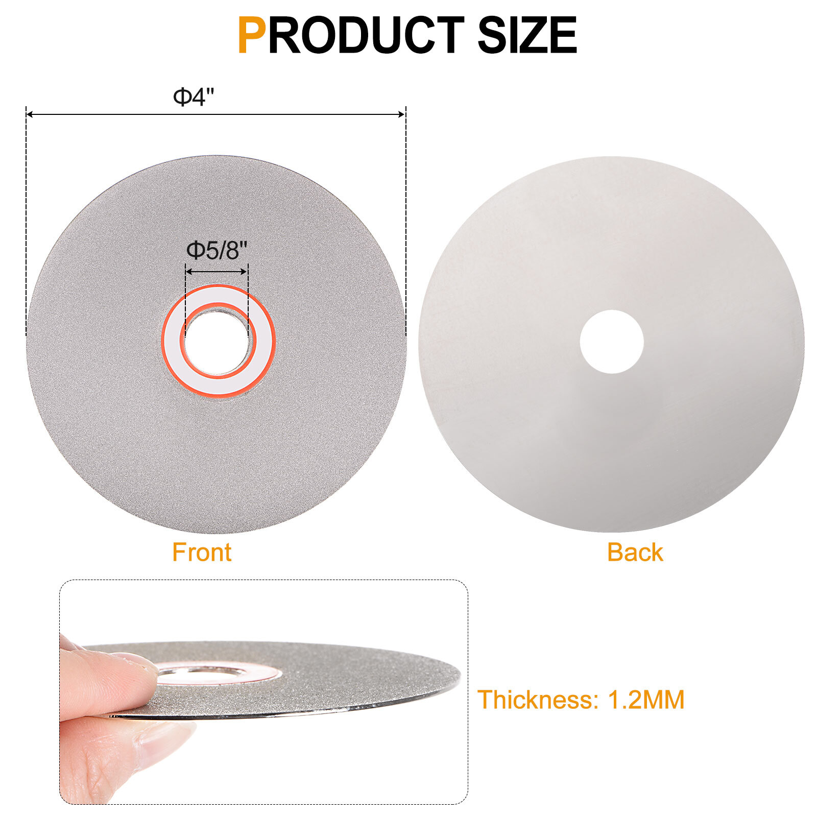 Diamond Flat Lap Disc Set 4×5/8Inch Arbor 600/1200/2000/3000 Grit Grinding Wheel