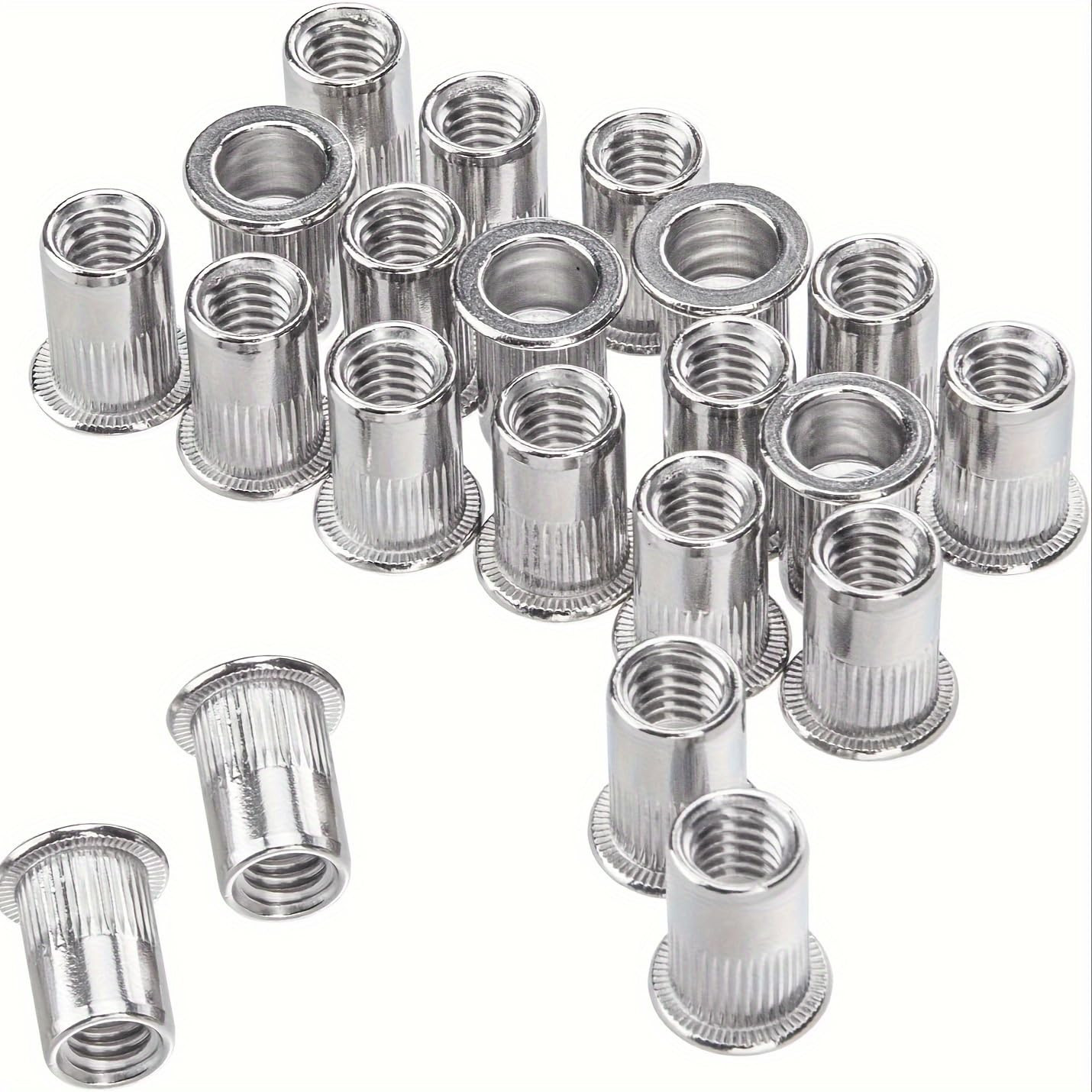 60Pcs 1/4-20 UNC Stainless Steel Rivet Nuts for Automotive and Furniture