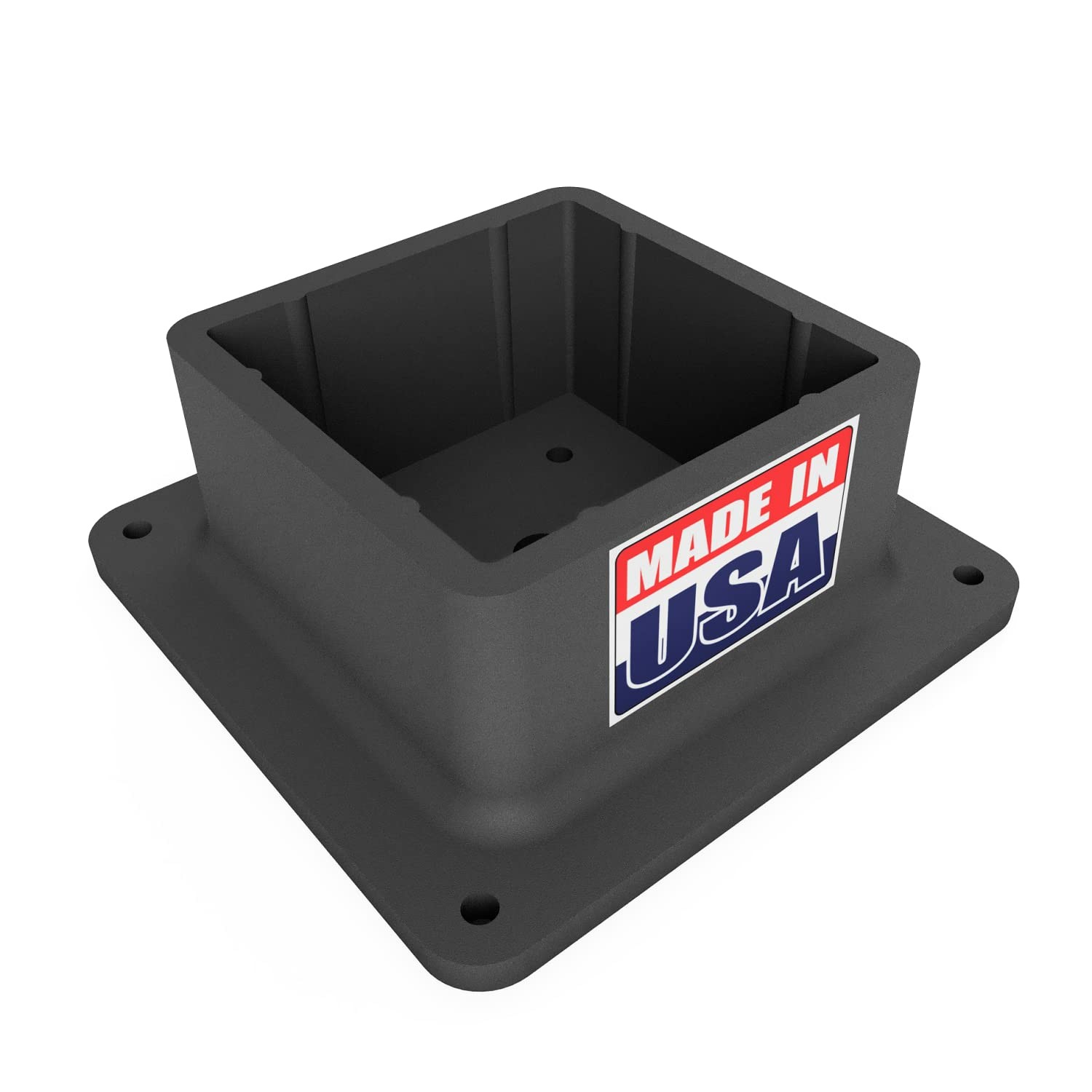 Black PVC 4×4 Post Base Bracket Anchor Deck Skirt Flange Cover 6x6x2.5″ 1 Pack