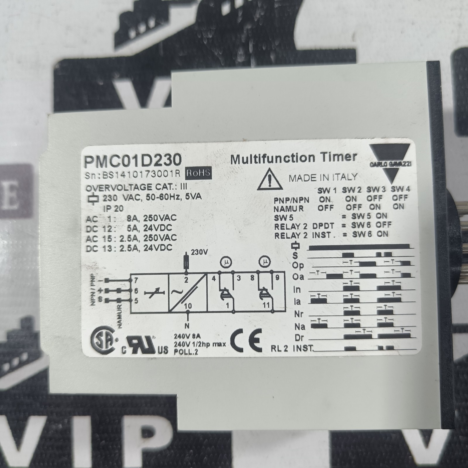 CARLO GAVAZZI PMC01D230 MULTIFUNCTION TIMER FREE FAST SHIPPING