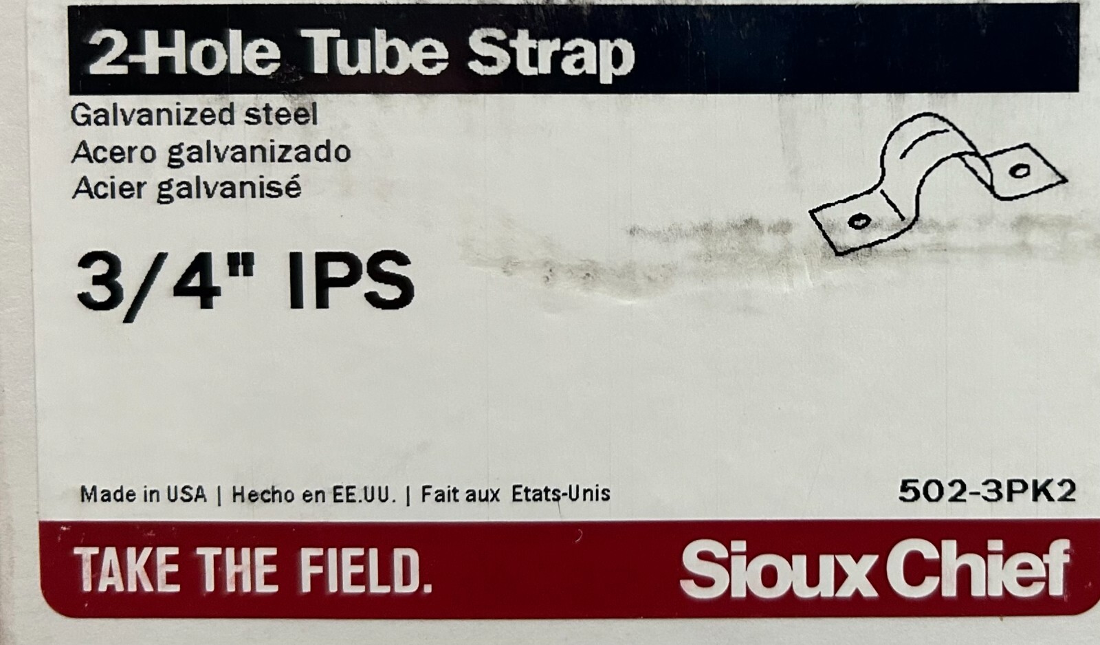 100 Pack 2-Hole 3/4″ IPS Conduit Pipe Straps Tubing Clamp Steel Metal U Bracket