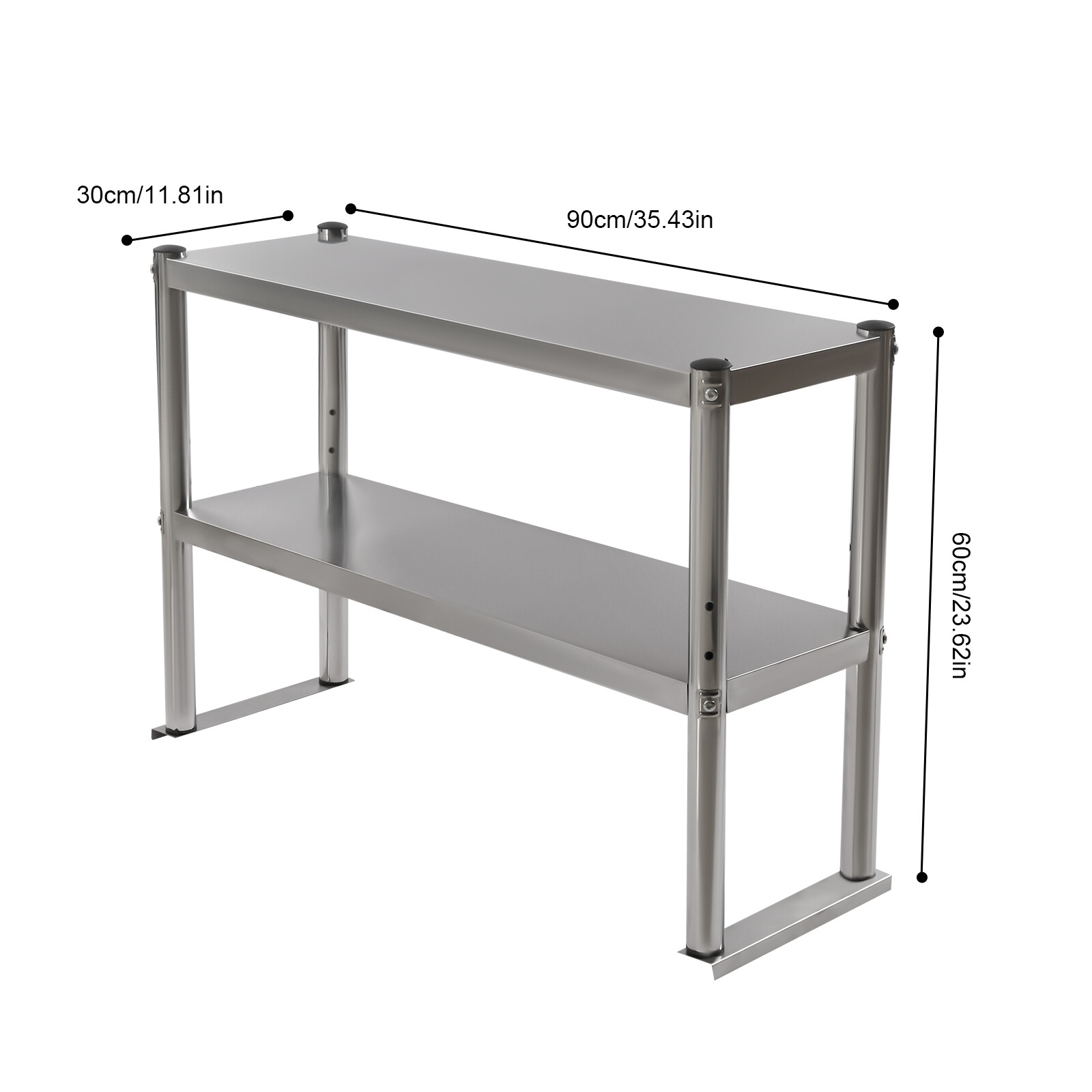 Tabletop Two Levels Of Storage Space Adjustable Shelf For Prep Table 12×36 Inch