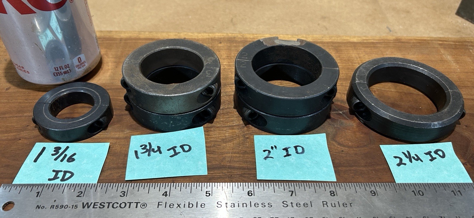 Shaft Split Collar Lot 1-3/16 ID Ruland. 1-3/4, 2” ID, 2-1/4 ID Unmarked.