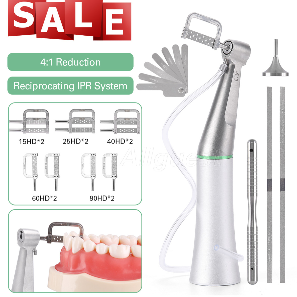 AZDENT Dental 4:1 Reduction IPR Contra Angle Handpiece Interproximal Strips Kit