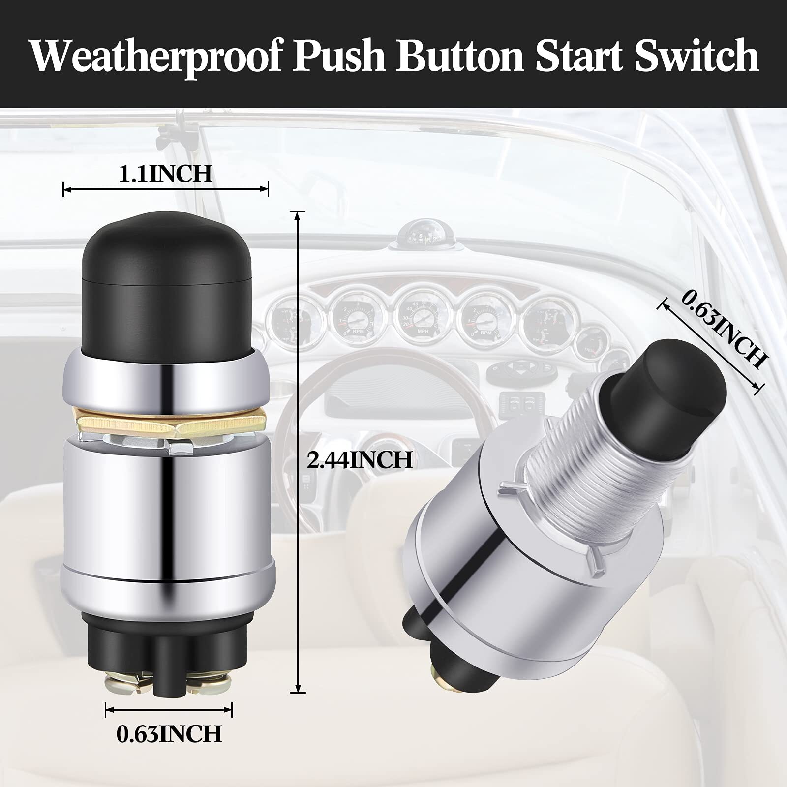 Engine Start Push Button Momentary 12V and 24V Waterproof Push Button Switch …