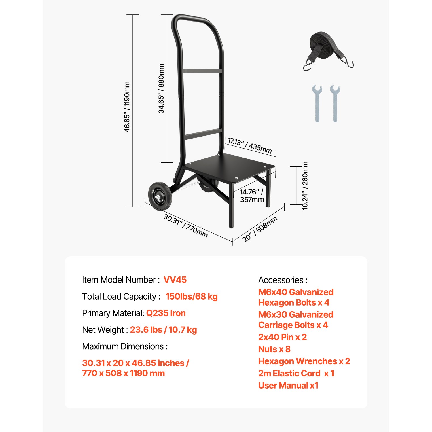 Folding Chair Rack Cart for 10 Chairs of 150 LBS Push-Style Chair Dolly
