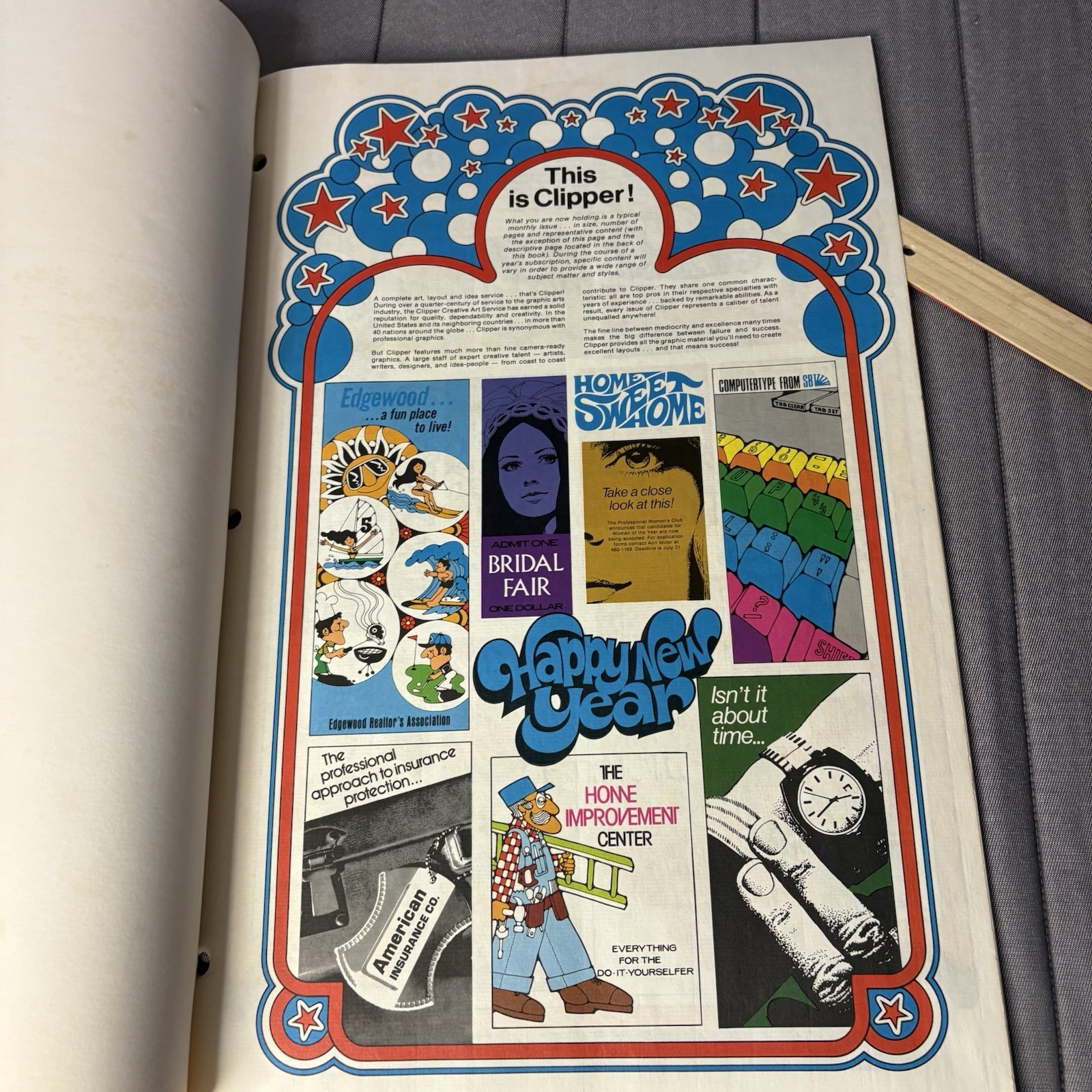1970s Graphic Clipper Creative Arts Special Sample Issue Color Large Clip Art