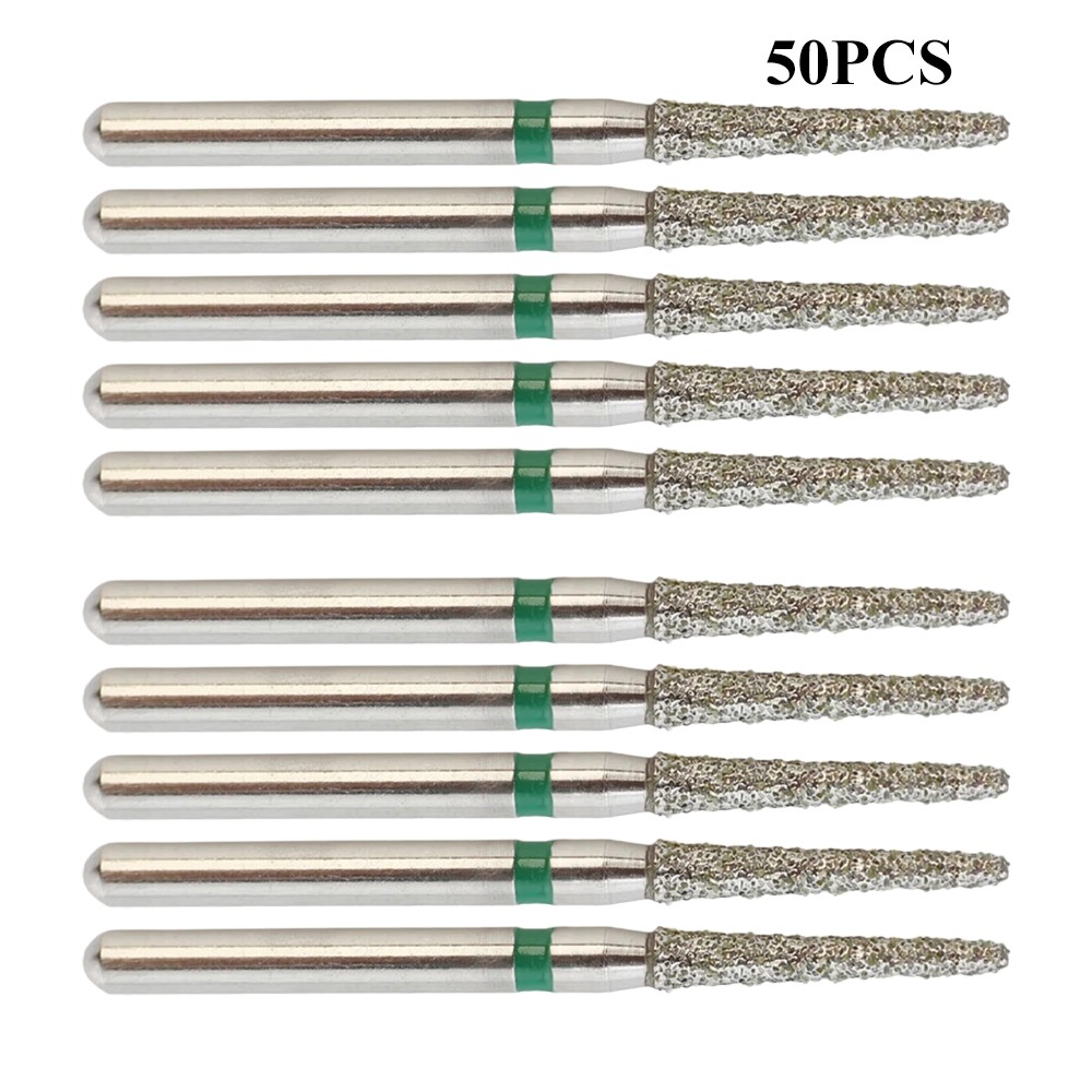 50x Dental Diamond Burs FG 856/014C Round End Taper Coarse Grit Friction Grip US