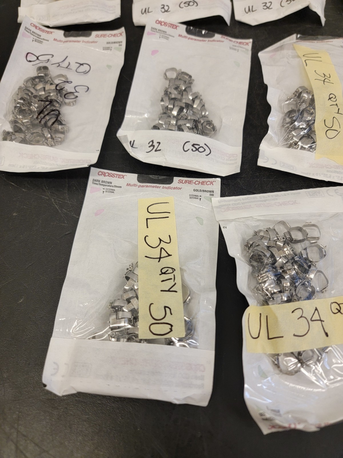 Molar Bands. Dental, Stainless, Various Sizes 300+ Count (Z13)