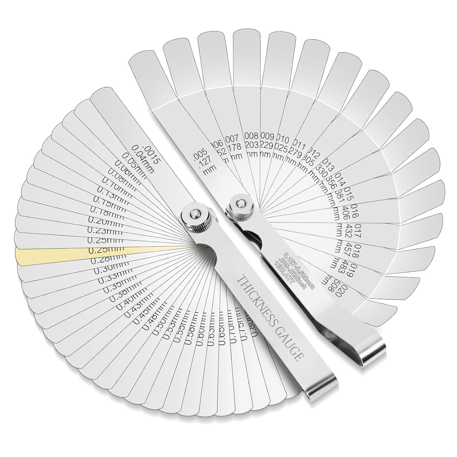 2Pcs Stainless Steel Feeler Gauge Set,32 Straight Blades Feeler Gauge16 Piece…