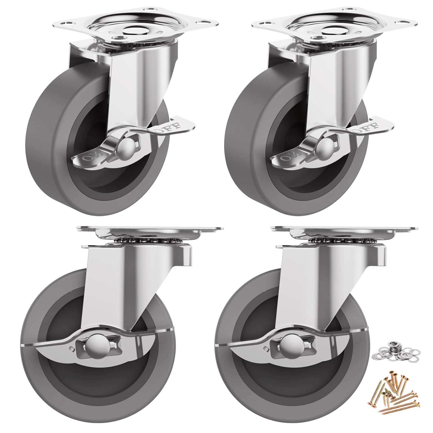 3 Inch Caster Wheels Casters Set of 4 Heavy Duty Casters with Brake Locking C