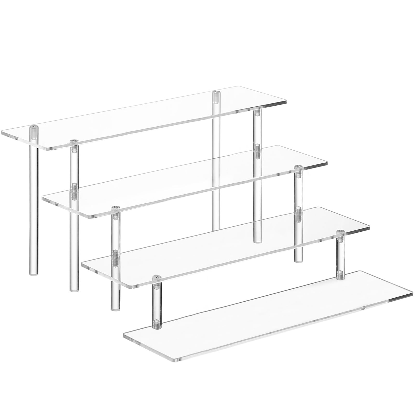 4-Tier Acrylic Display Risers Perfume Organizer Stand Display Shelf for Figures