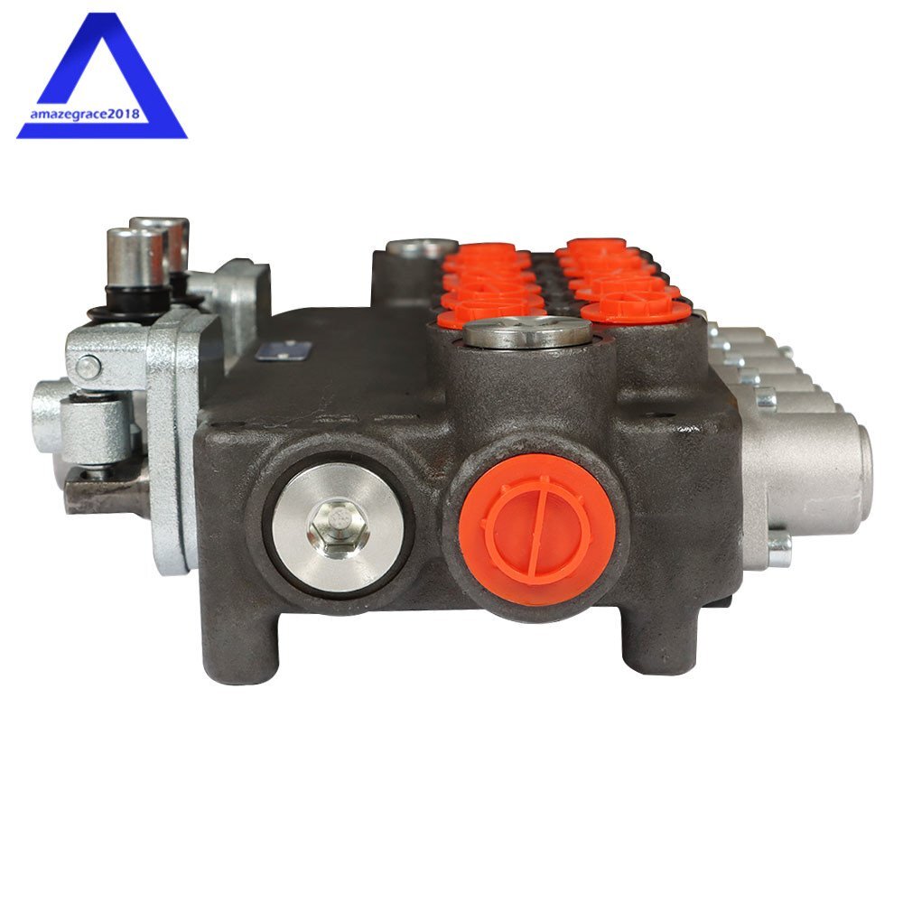6 Spool 21 GPM Hydraulic Backhoe Directional Control Valve W/Joysticks SAE Ports