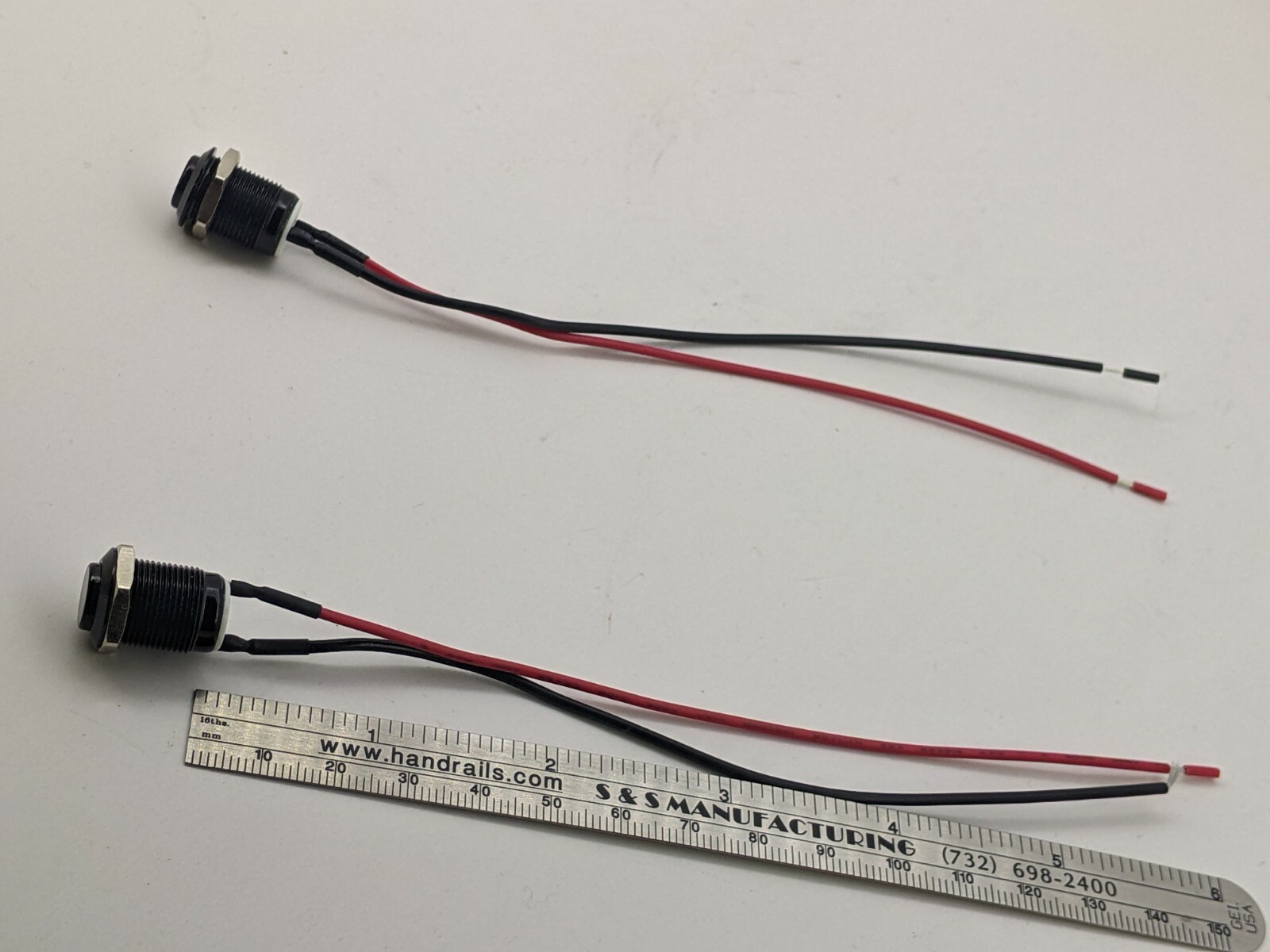 12 MM Push Button High Head Black Momentary Switch with 6 inches 2 wires 5-24 V