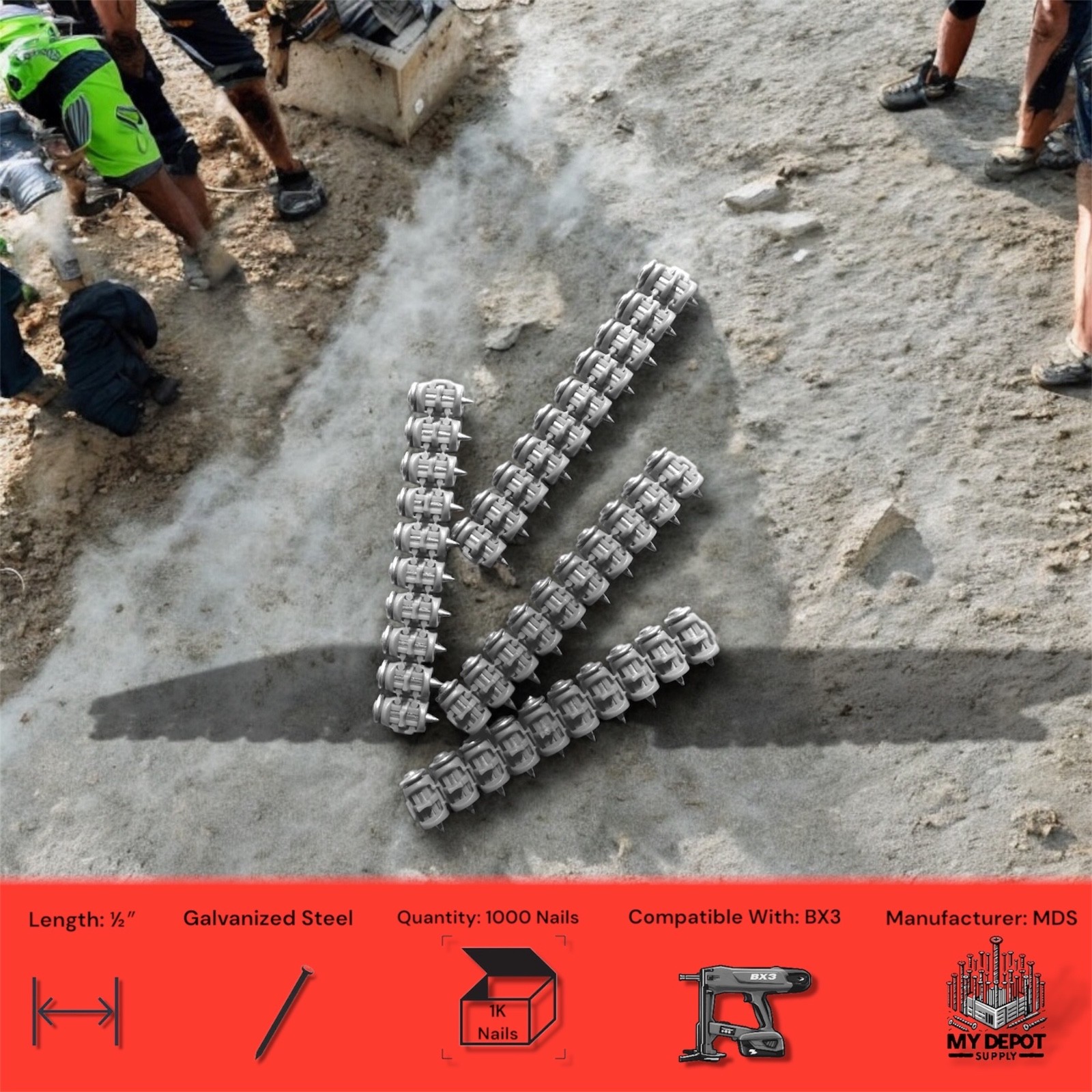 ½″ Steel Nails Compatible With Hilti BX3 – Steel Nails for BX3, Pins