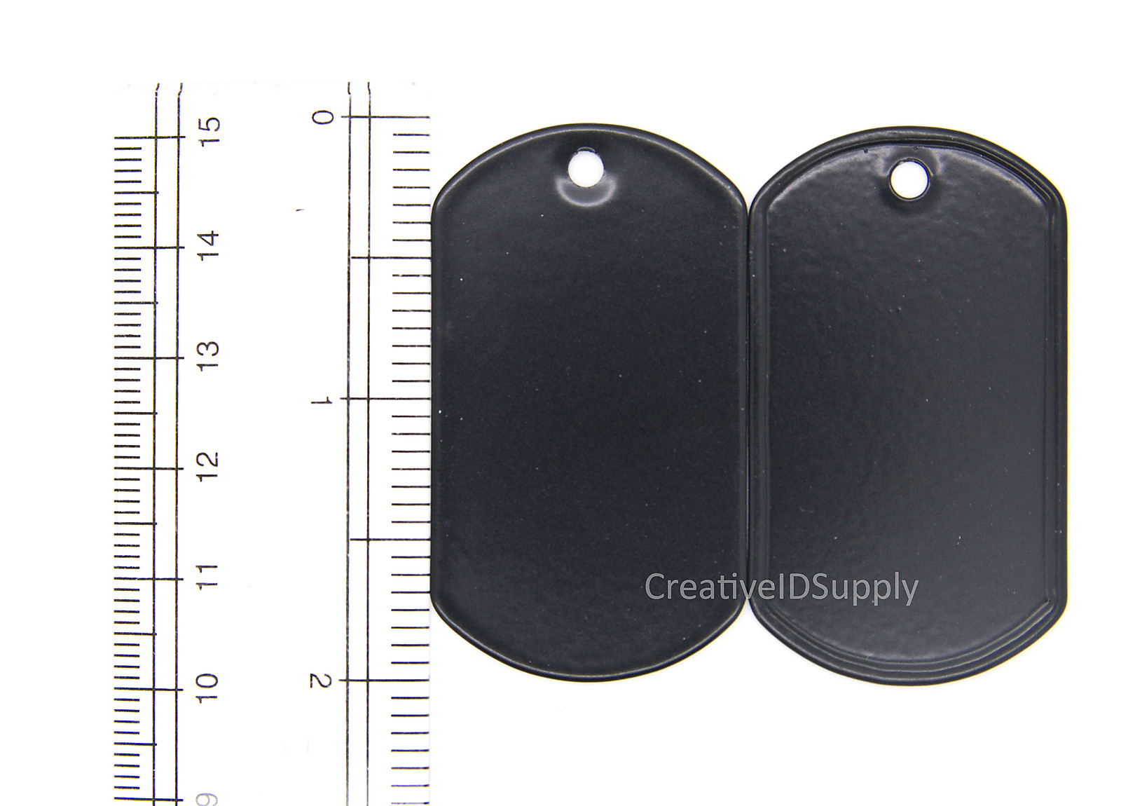 PACK OF 25 BLACK STAINLESS STEEL DOG TAG MILITARY SPEC BLANK FOR ENGRAVE