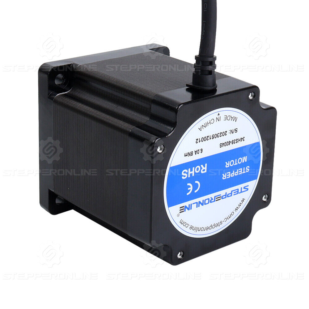 STEPPERONLINE Nema 34 Stepper Motor 1.8deg 1133oz.in/680oz.in 6A Φ14mm CNC