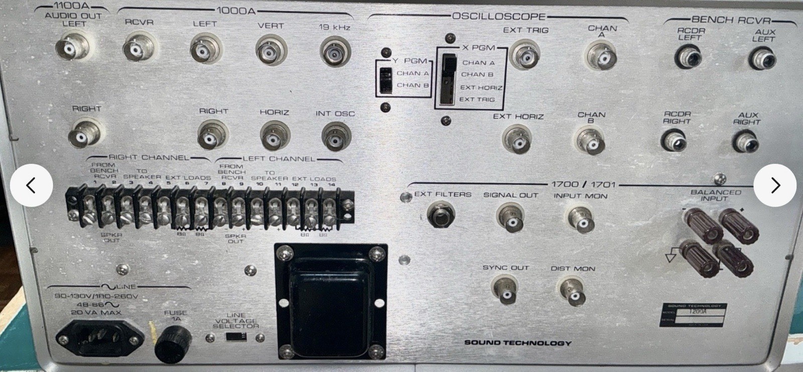Sound Technology Stereo Test Panel 1200A Service Analyzer Electronic Radio