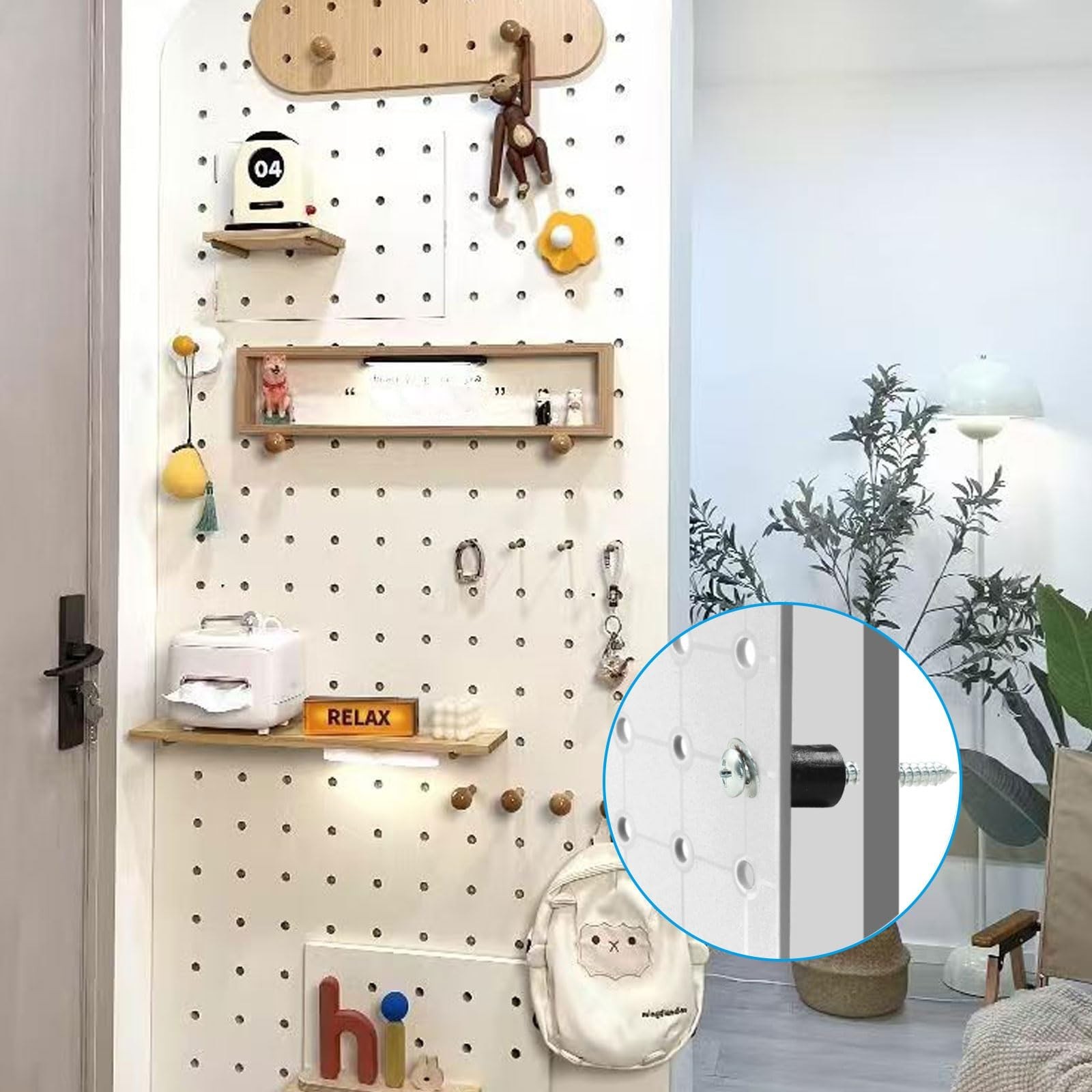 24 Set (72 Pieces) Pegboard Mounting Kit, Pegboard Spacers Pegboard Installat…
