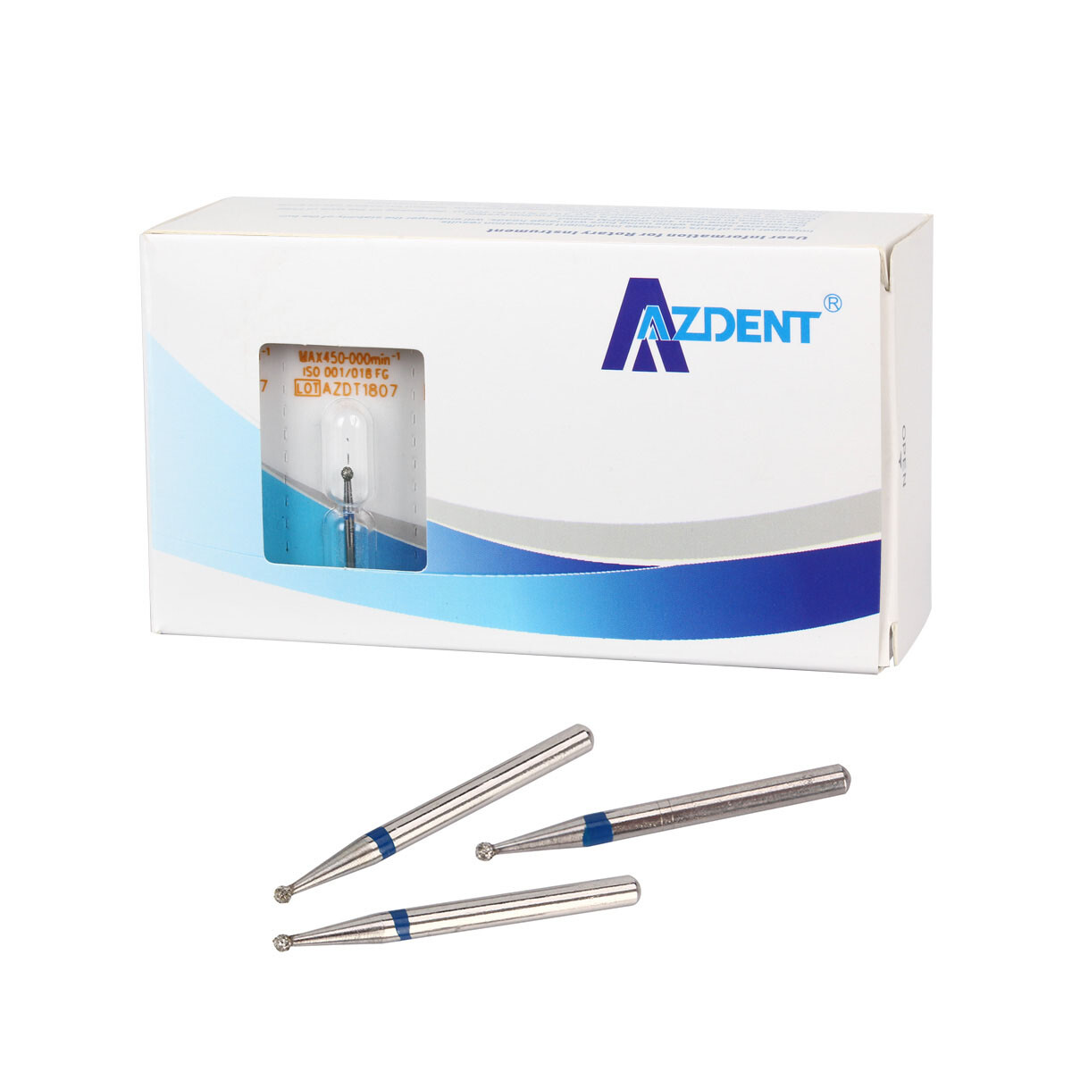 100 Types AZDENT Dental FG Diamond Burs for High Speed Handpiece Friction Grip