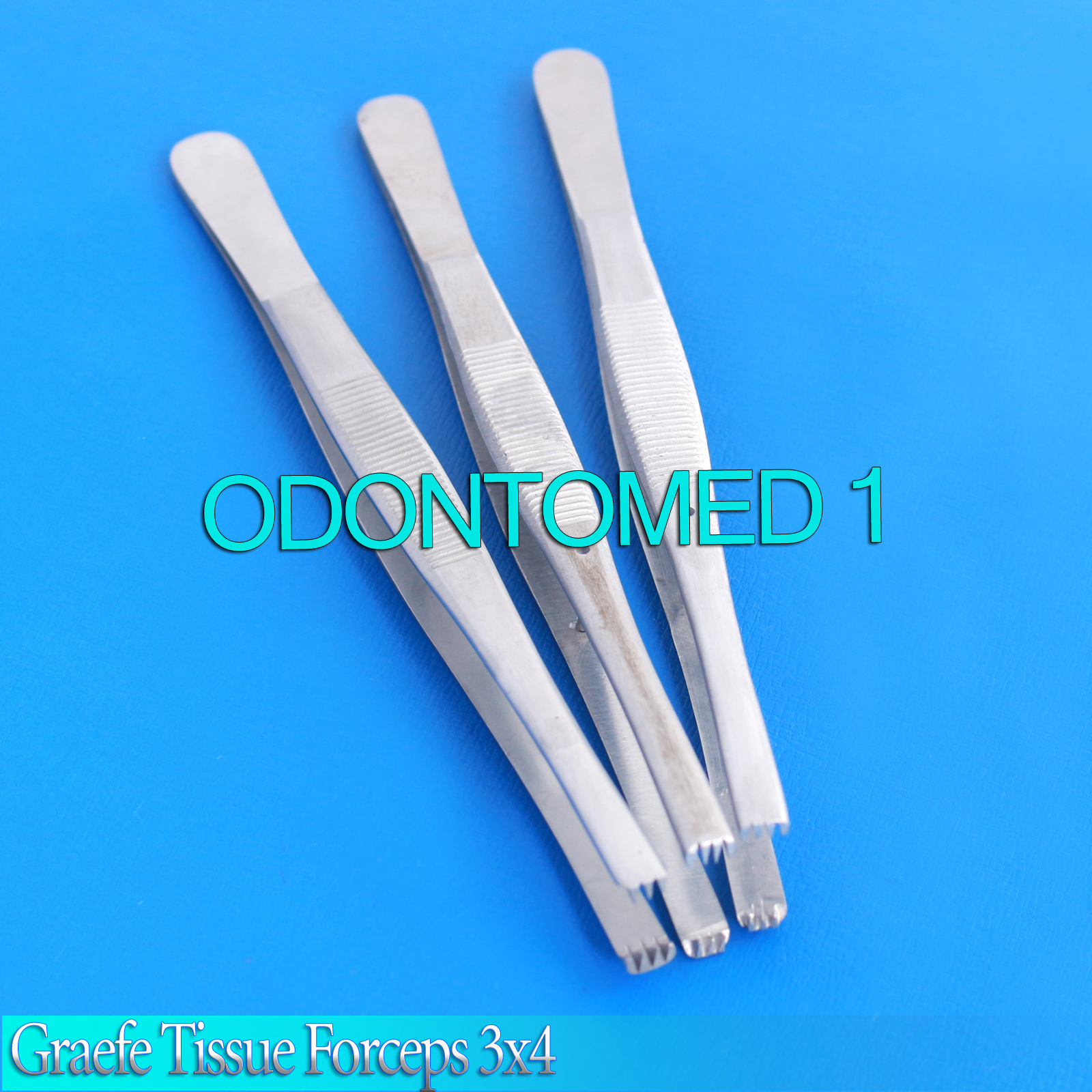 3 Graefe Tissue Forceps 6″ Surgical Instruments 3 x 4 Teeth