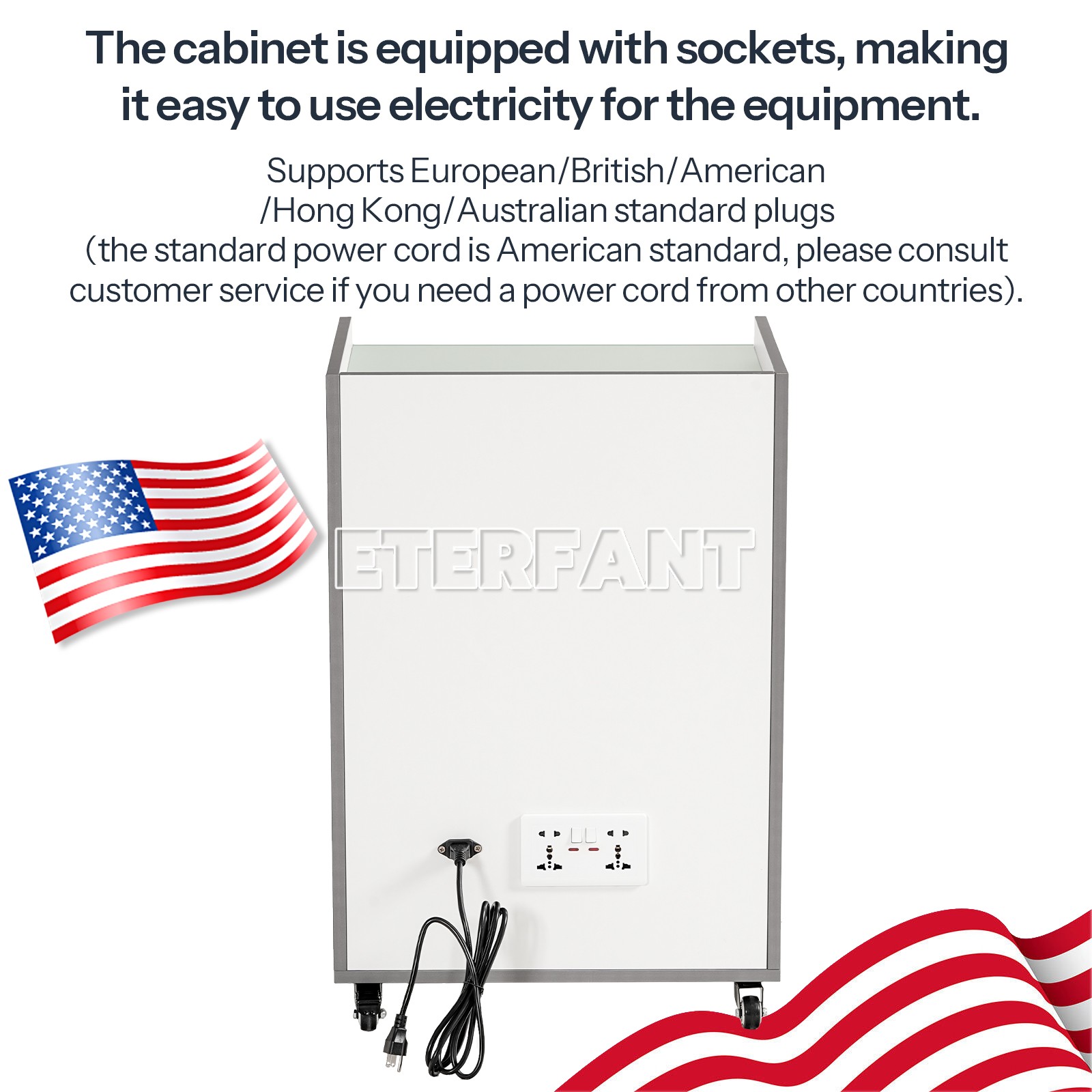 Dental 3 Layer Medical Cart Trolley Tool/5 Drawers Rolling Storage Cart+Socket