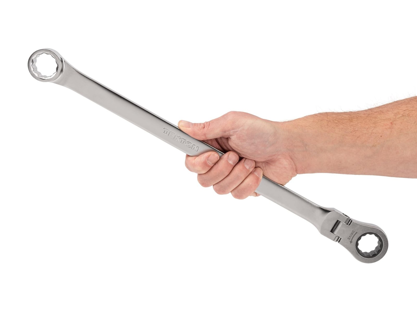 TEKTON 24 mm Long Fixed/Flex Head 12-Point Ratcheting Box End Wrench | WRB35424