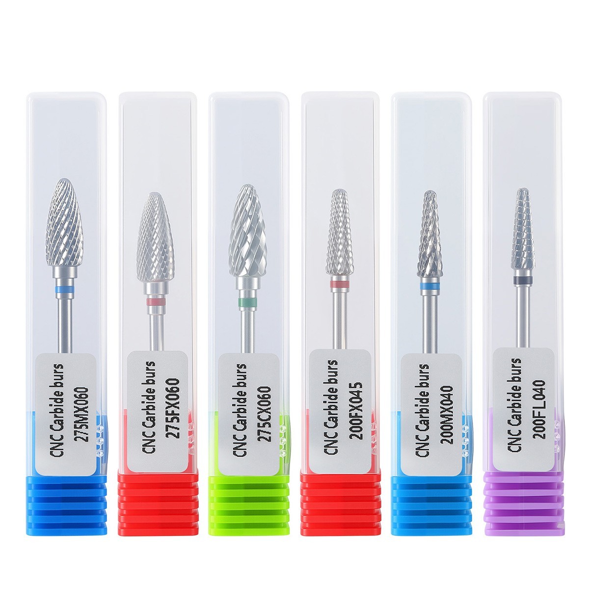 6 Types Dental Lab CNC Tungsten Carbide Burs Drills HP for Low Speed Handpiece