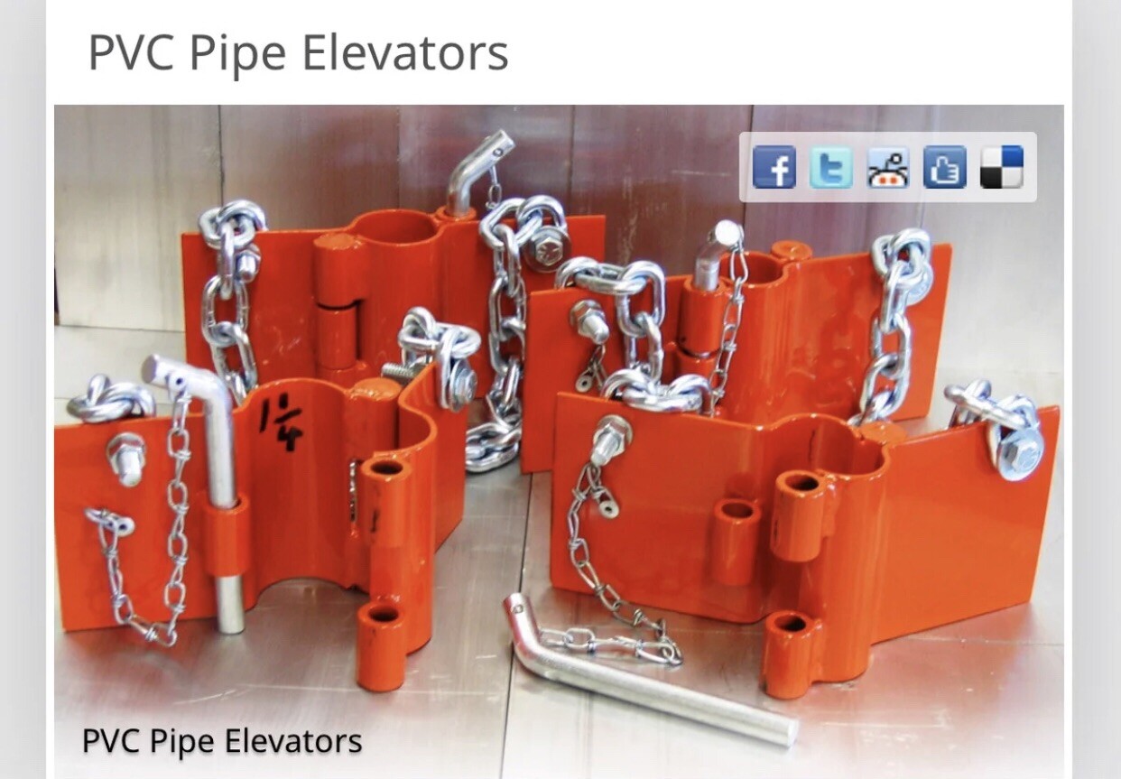 1-1/4” PVC pipe elevators (1 Pair) Brand New