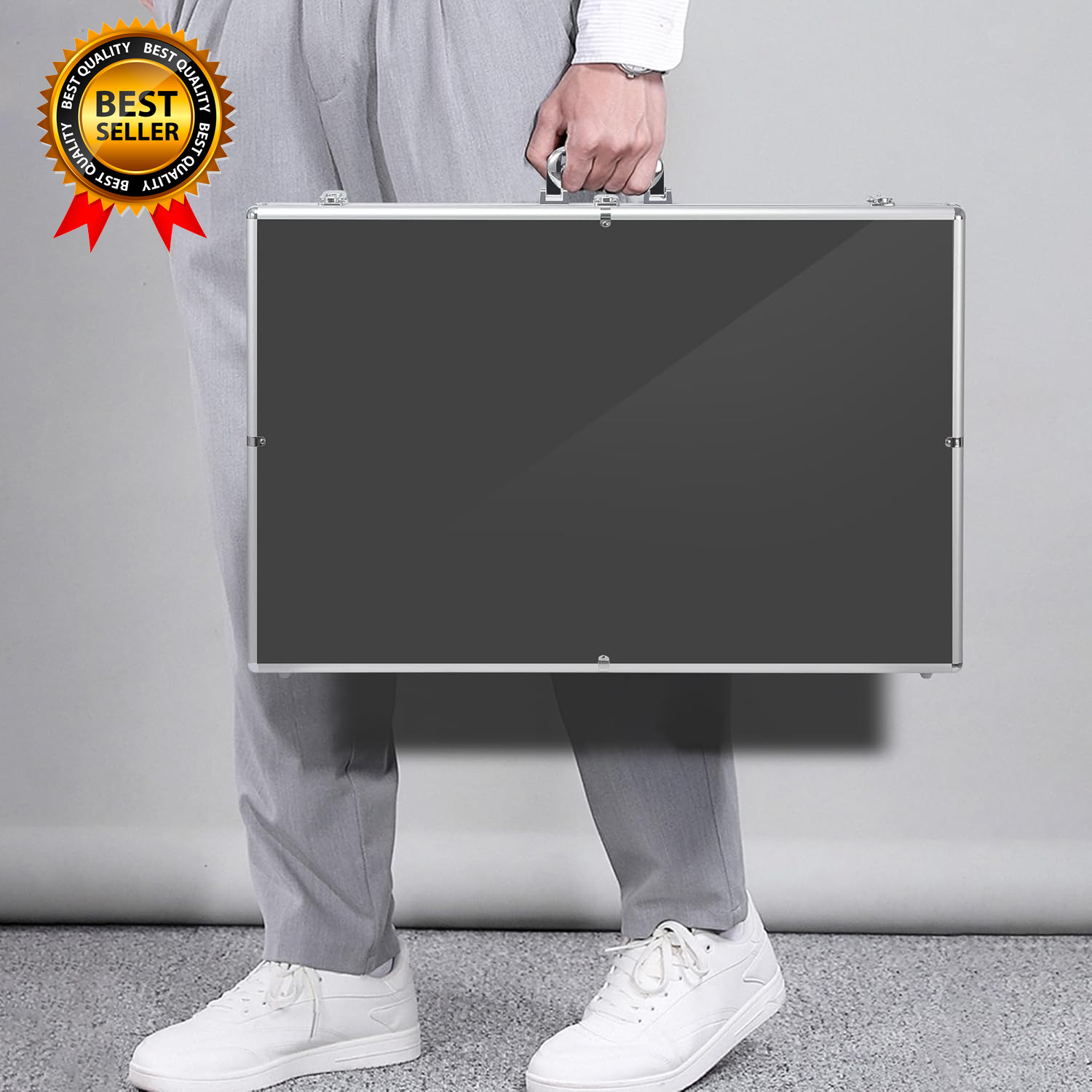 Aluminum Glass Display Case for Cards XL Large Table Top Display Case with Lock