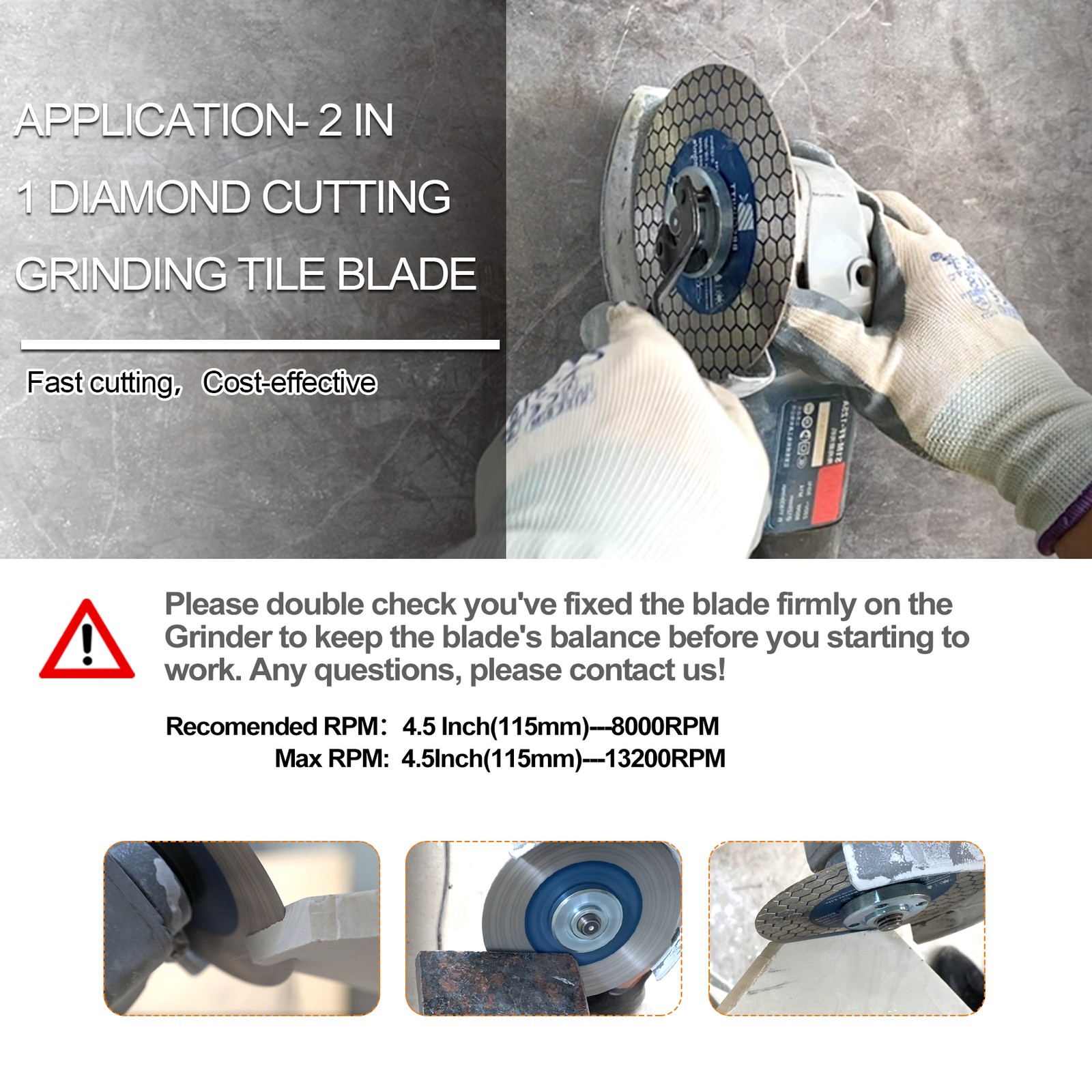 Diamond Saw Blade Hexagonal Double Sided Sanding Blade Suitable Tile