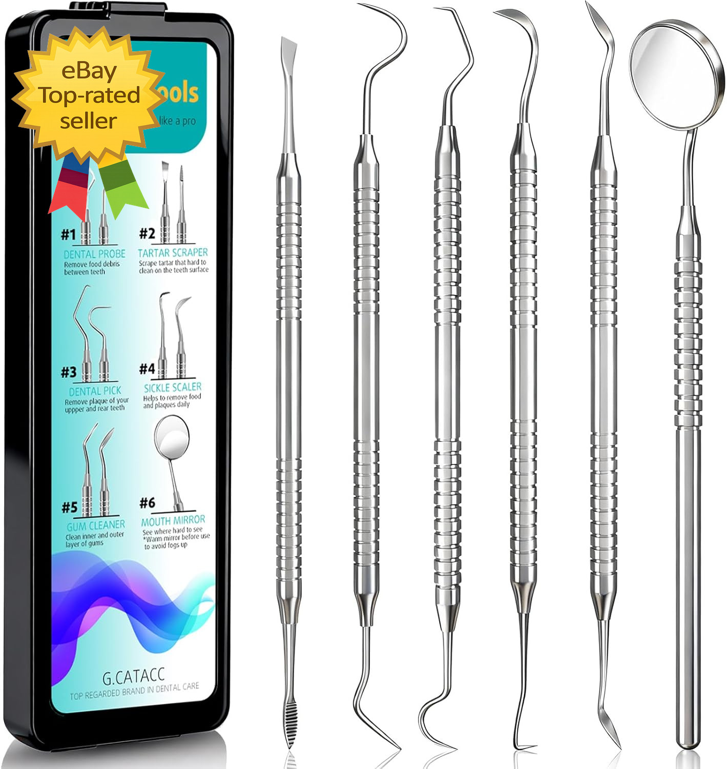 Dental Tools, Dental Pick for Teeth Cleaning, Stainless Steel Hygiene Kit