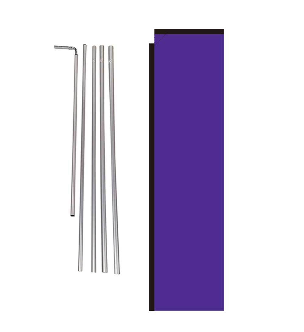 Solid Violet Colored 15′ Advertising Rectangle Feather Banner Flag w/ pole+spike
