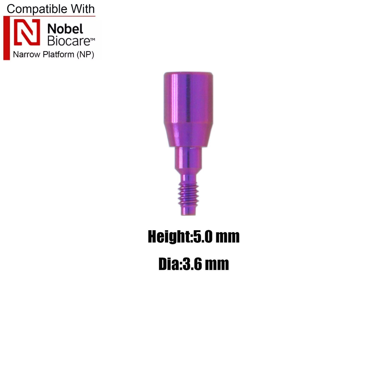 US 5Pcs Dental Healing Cap Abutment RP/NP Compatible Nobel Active ∅3.6 ∅5.0 ∅6.0