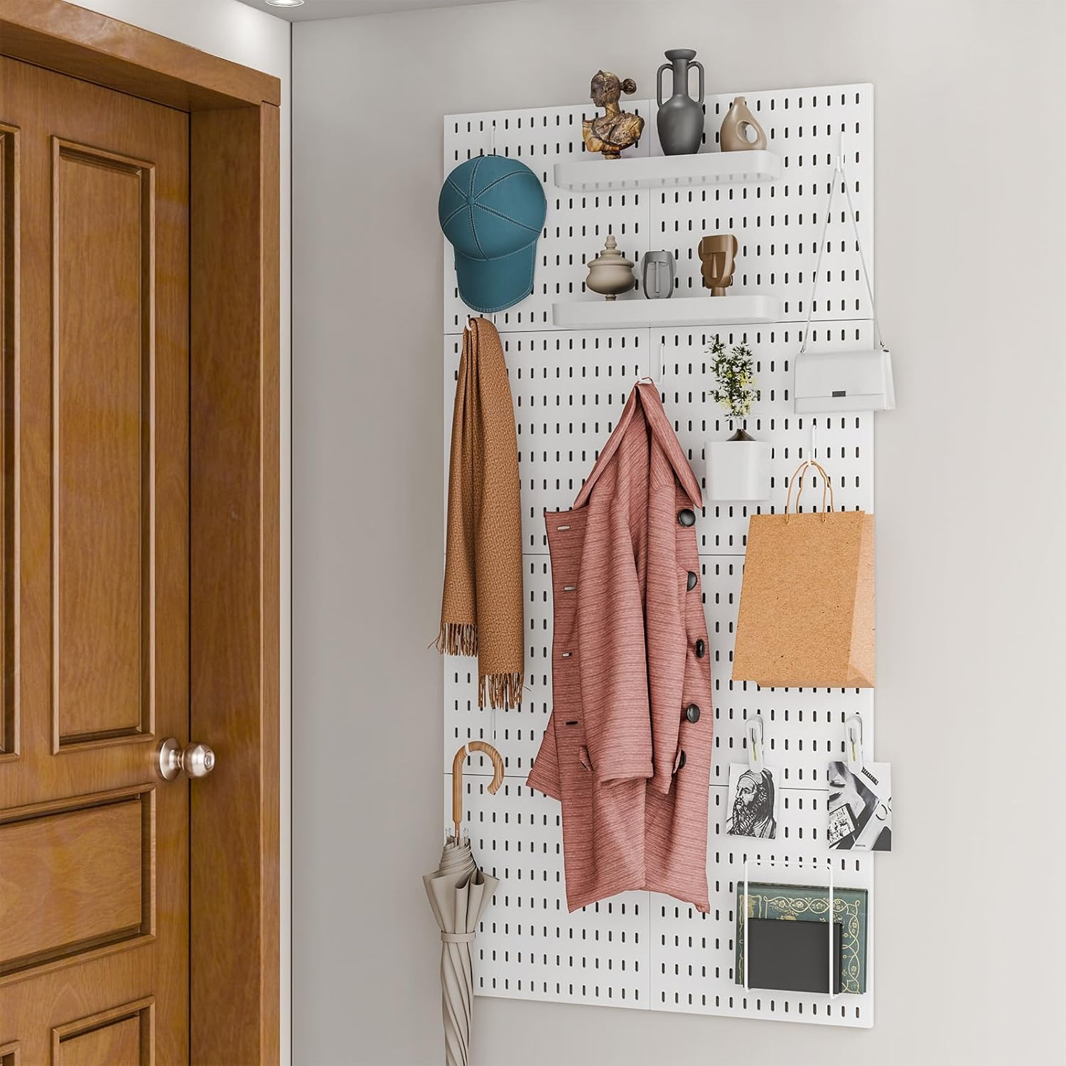 Wall-Mounted Pegboard Kit, 25.2″ X 25.2″ Organizer Panel – Large, Cost-Effective