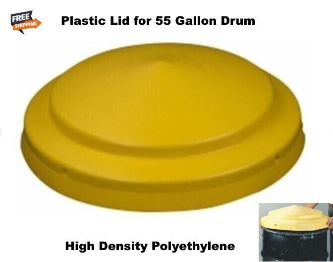 Drum Barrel Lid Cover for Closed 55 Gallon High Density Yellow Polyethylene NEW