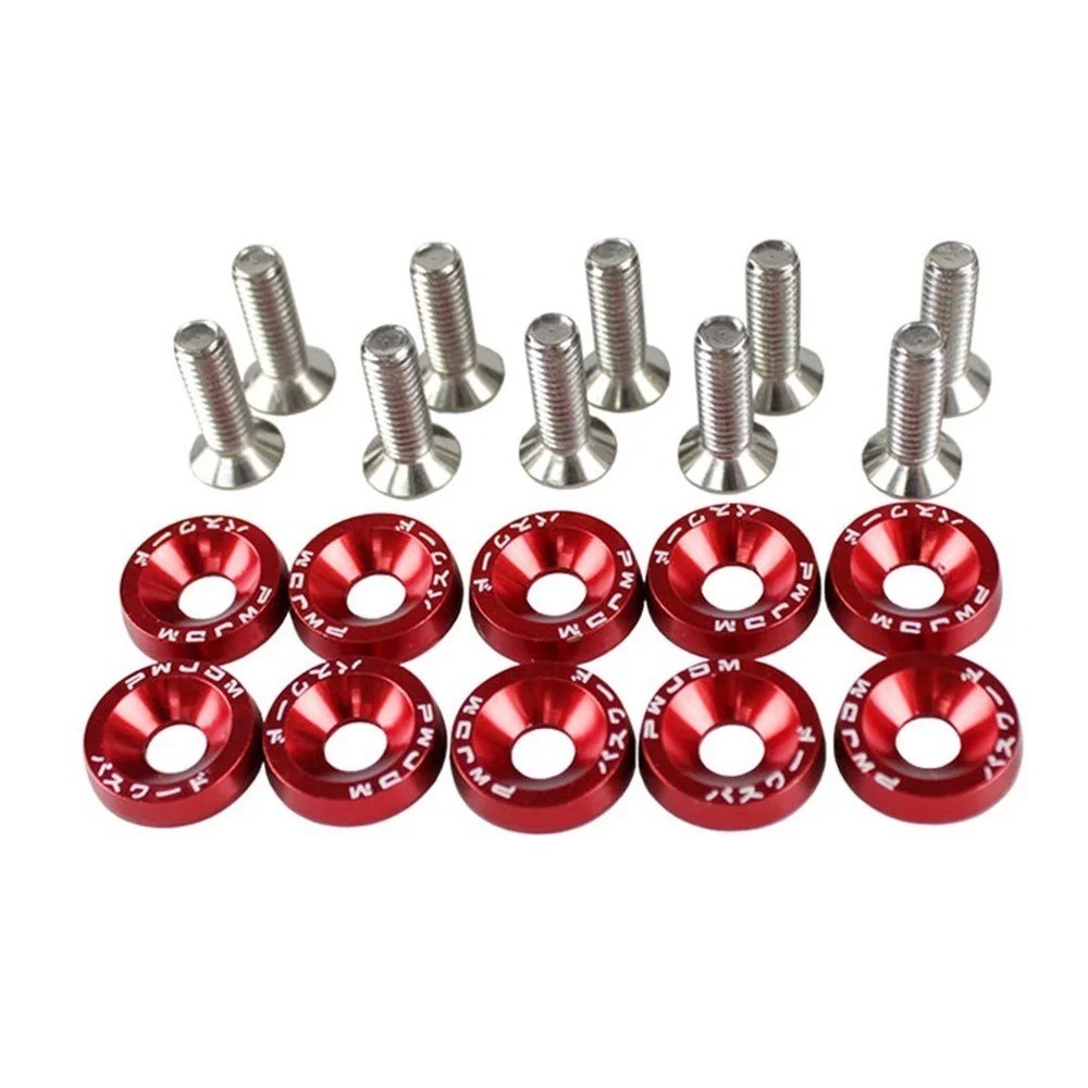 10PCS M6 JDM Car Modified Hex Plate Bolt Fasteners Fender Engine Bumper Screw