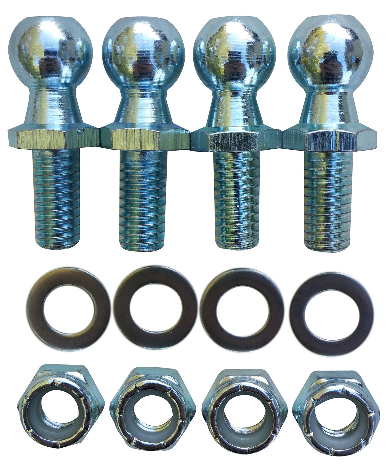 (4 Pack) 13mm Ball Studs with Hardware – 5/16-18 Thread x 5/8″ Long Shank