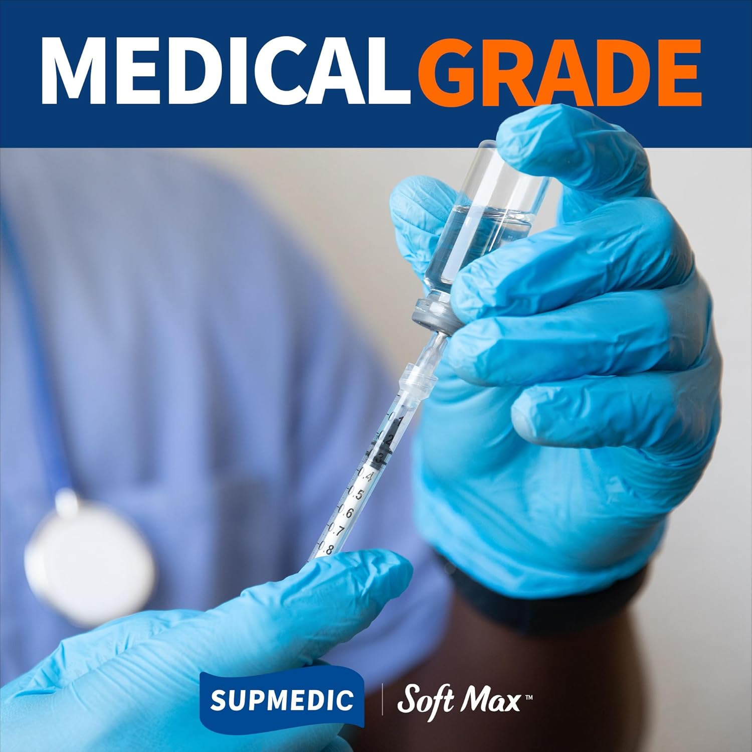 Medical Soft Max™ Nitrile Exam Gloves, 100 Count Latex-Free Powder-Free Non-Ster