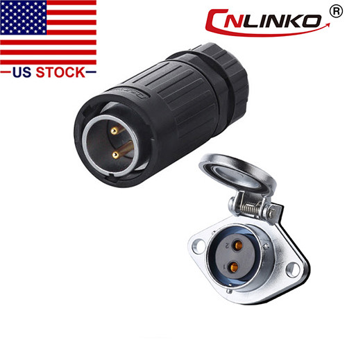 CNLINKO 2 Pin Power Connector Male Plug & Female Socket Waterproof Outdoor IP67