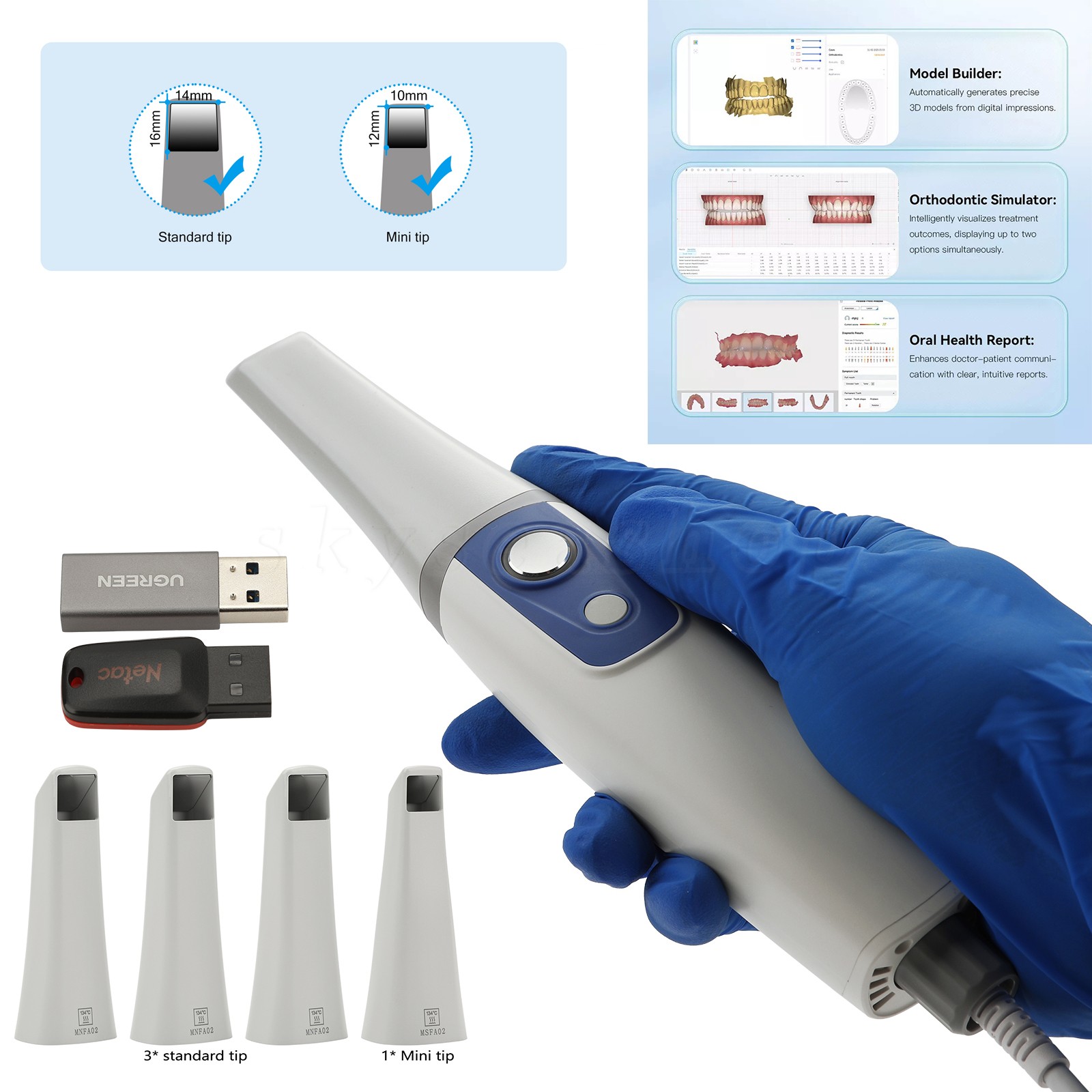 3D V5 Dental Intraoral Scanner Real Color Digital Impression CAD/CAM System