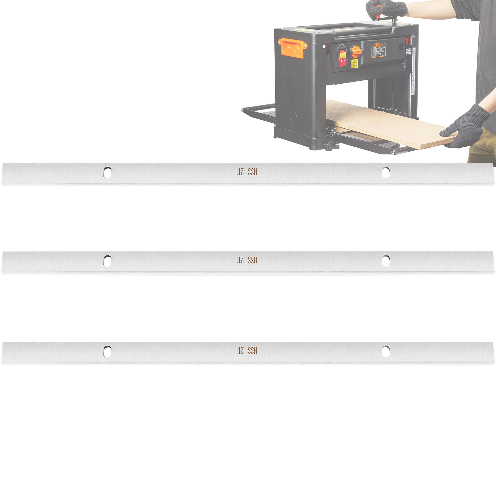 VEVOR 13″ Planer Blades Knives Premium HSS Material for Carpentry DIY 3-Pack